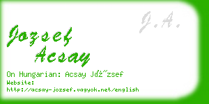 jozsef acsay business card